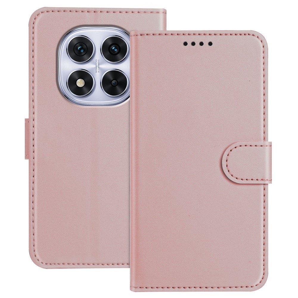 For Xiaomi Redmi Note 14 Pro 4G Leather Case Wallet Stand Solid Color Anti Drop Phone Cover