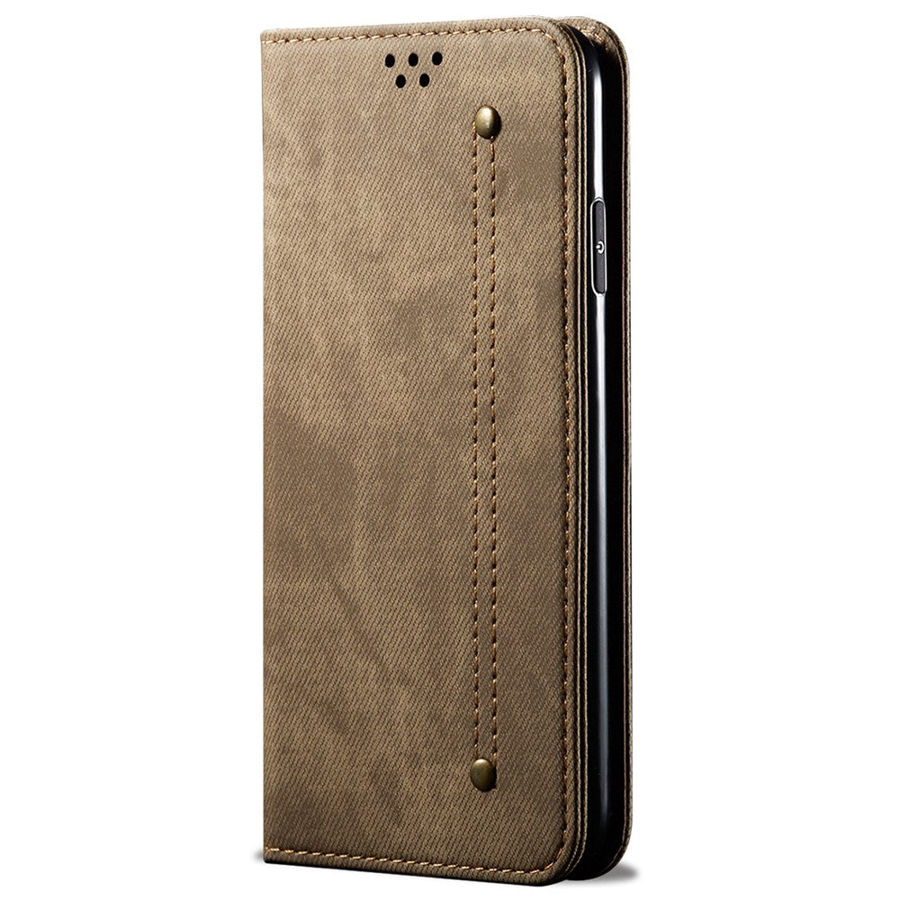 Til Honor X8c 4G Etui, Jeans Stoftekstur Anti-Ridse Læder Stand Telefoncover