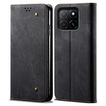 Til Honor X8c 4G Etui, Jeans Stoftekstur Anti-Ridse Læder Stand Telefoncover