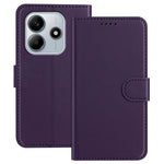 For Xiaomi Redmi Note 14 4G (163.25mm) Leather Case Wallet Stand Solid Color Anti Drop Phone Cover