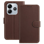 For Xiaomi Redmi Note 14 4G (163.25mm) Leather Case Wallet Stand Solid Color Anti Drop Phone Cover