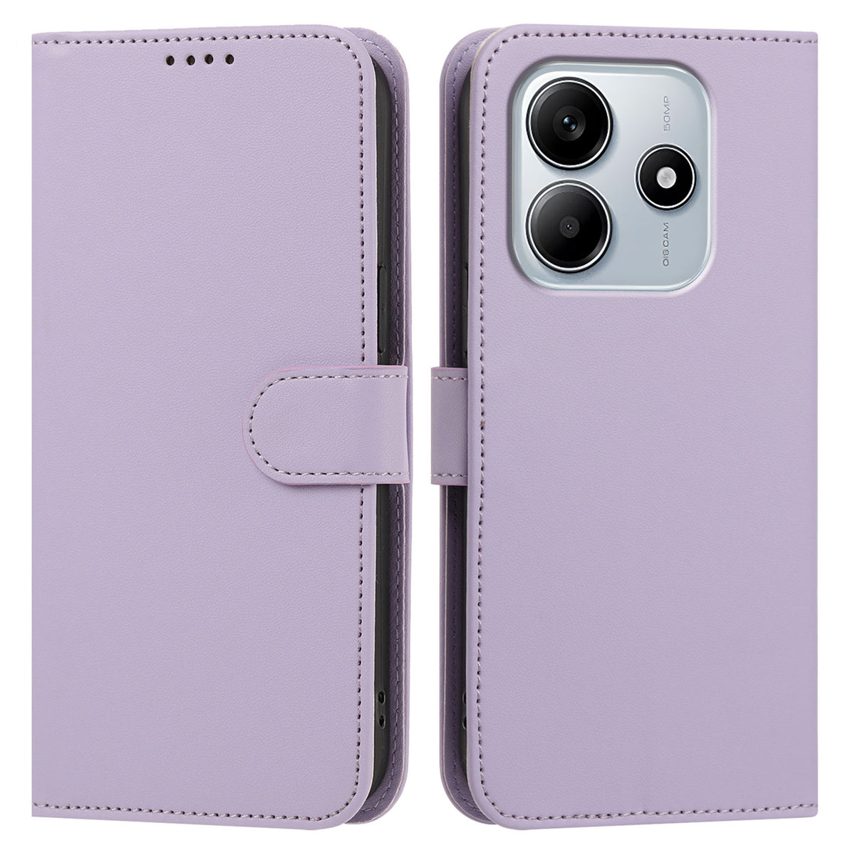 For Xiaomi Redmi Note 14 4G (163.25mm) Leather Case Wallet Stand Solid Color Anti Drop Phone Cover