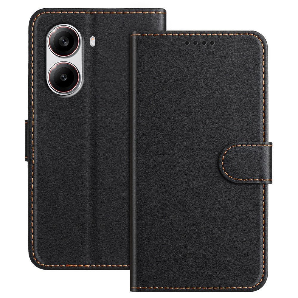 For Xiaomi Redmi Turbo 4 5G / Xiaomi Poco X7 Pro 5G Leather Case Wallet Stand Solid Color Anti Drop Phone Cover