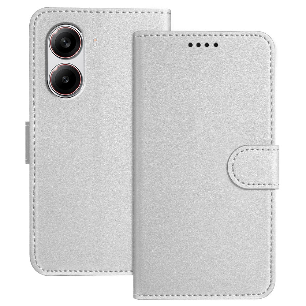 For Xiaomi Redmi Turbo 4 5G / Xiaomi Poco X7 Pro 5G Leather Case Wallet Stand Solid Color Anti Drop Phone Cover