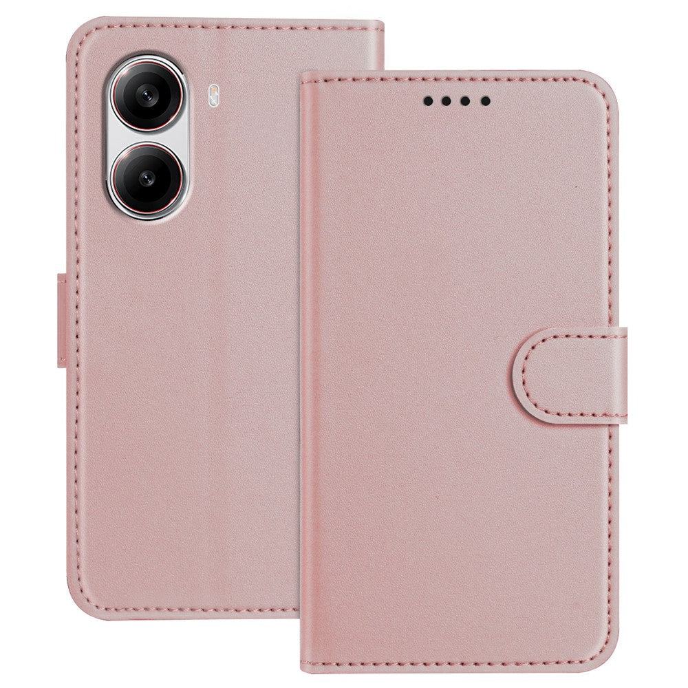 For Xiaomi Redmi Turbo 4 5G / Xiaomi Poco X7 Pro 5G Leather Case Wallet Stand Solid Color Anti Drop Phone Cover