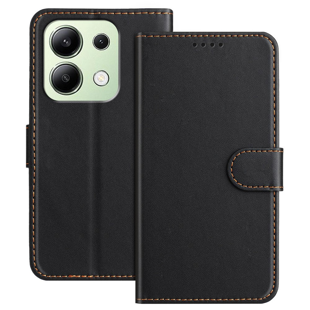 For Xiaomi Redmi Note 13 4G Leather Case Wallet Stand Solid Color Anti Drop Phone Cover