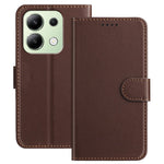 For Xiaomi Redmi Note 13 4G Leather Case Wallet Stand Solid Color Anti Drop Phone Cover