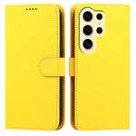 For Samsung Galaxy S24 Ultra Leather Case Wallet Stand Solid Color Anti Drop Phone Cover