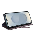 Skal i äkta splitterläder med plånboksfodral till Samsung Galaxy S25 Edge