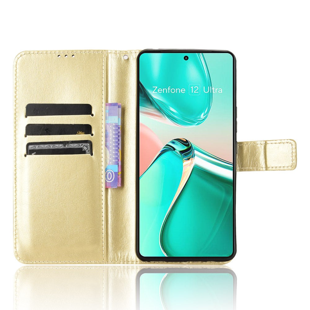 For Asus Zenfone 12 Ultra 5G Case Crazy Horse Texture PU Leather Phone Wallet Cover
