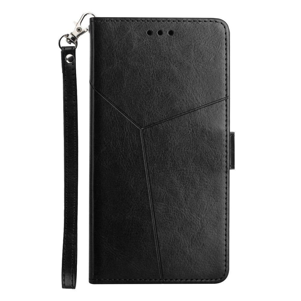 Xiaomi Redmi Note 14 4G (164,84 mm) fodral med handledsrem, Y-formade linjer, läderfodral med tryck