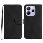 Xiaomi Redmi Note 14 4G (164.84mm) cover med Skin Touch Lines, præget PU-læder-flipcover
