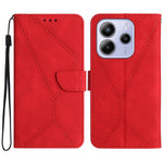 Xiaomi Redmi Note 14 4G (164.84mm) cover med Skin Touch Lines, præget PU-læder-flipcover