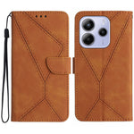 Xiaomi Redmi Note 14 4G (164.84mm) cover med Skin Touch Lines, præget PU-læder-flipcover