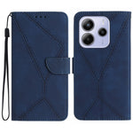 Xiaomi Redmi Note 14 4G (164.84mm) cover med Skin Touch Lines, præget PU-læder-flipcover