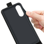Samsung Galaxy S25 Edge-skal med kortfack, vertikalt fällbart läderfodral