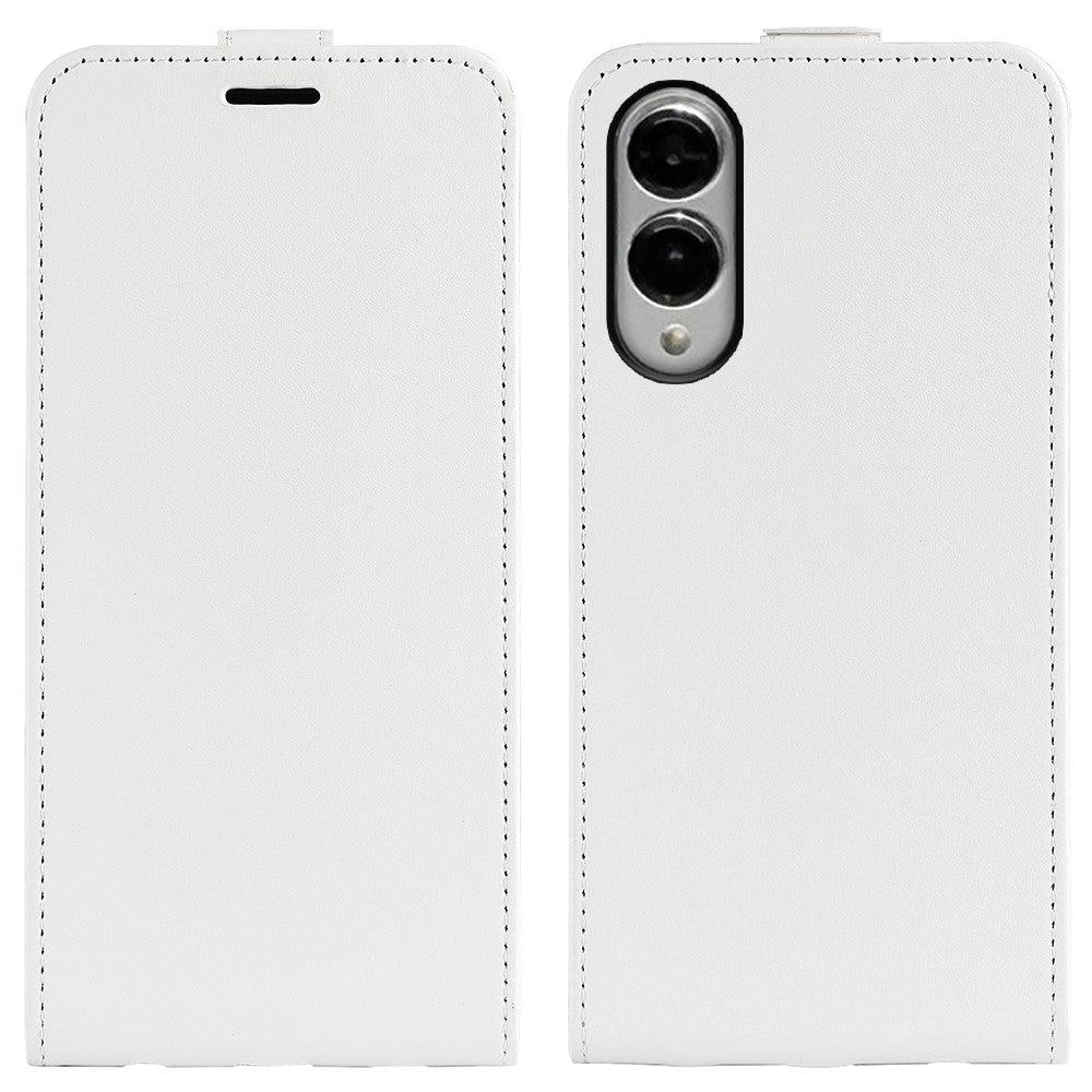 Samsung Galaxy S25 Edge-skal med kortfack, vertikalt fällbart läderfodral