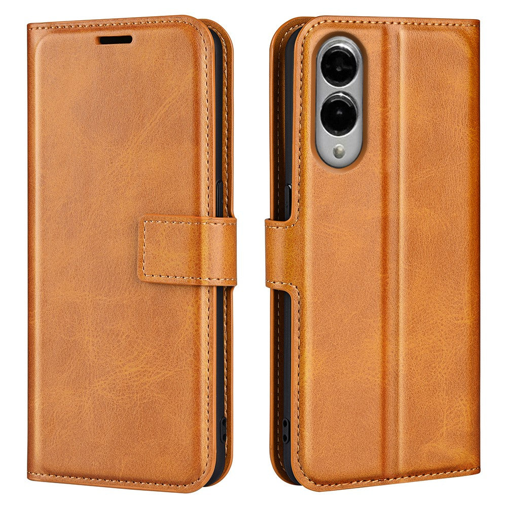 Til Samsung Galaxy S25 Edge Stand Cover Ridsefri Kalvetekstur Læder Telefoncover
