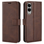 Til Samsung Galaxy S25 Edge Stand Cover Ridsefri Kalvetekstur Læder Telefoncover