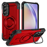 Til Samsung Galaxy A56 5G Magnetisk cover Linse Kickstand PC + TPU Stødsikkert telefoncover