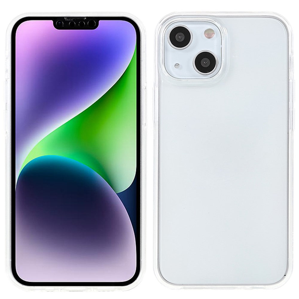 PET-skærmbeskyttelsescover til iPhone 14 Plus, TPU + akryl, aftageligt 2-i-1, stødsikkert, fuldt beskyttende cover