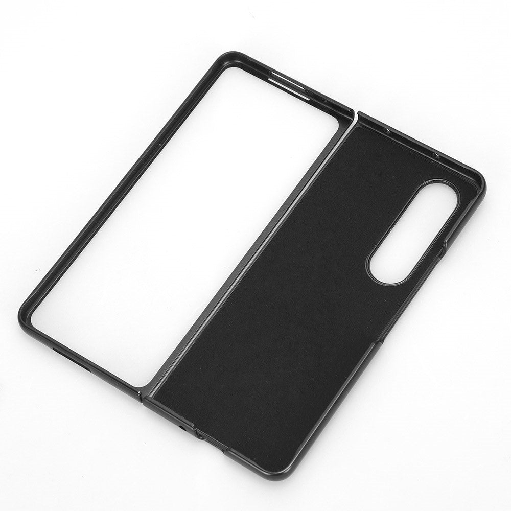 For Samsung Galaxy Z Fold4 5G Retro Texture PU Leather + Hard PC Shell Shockproof Anti-Scratch Phone Cover with Pen Holder