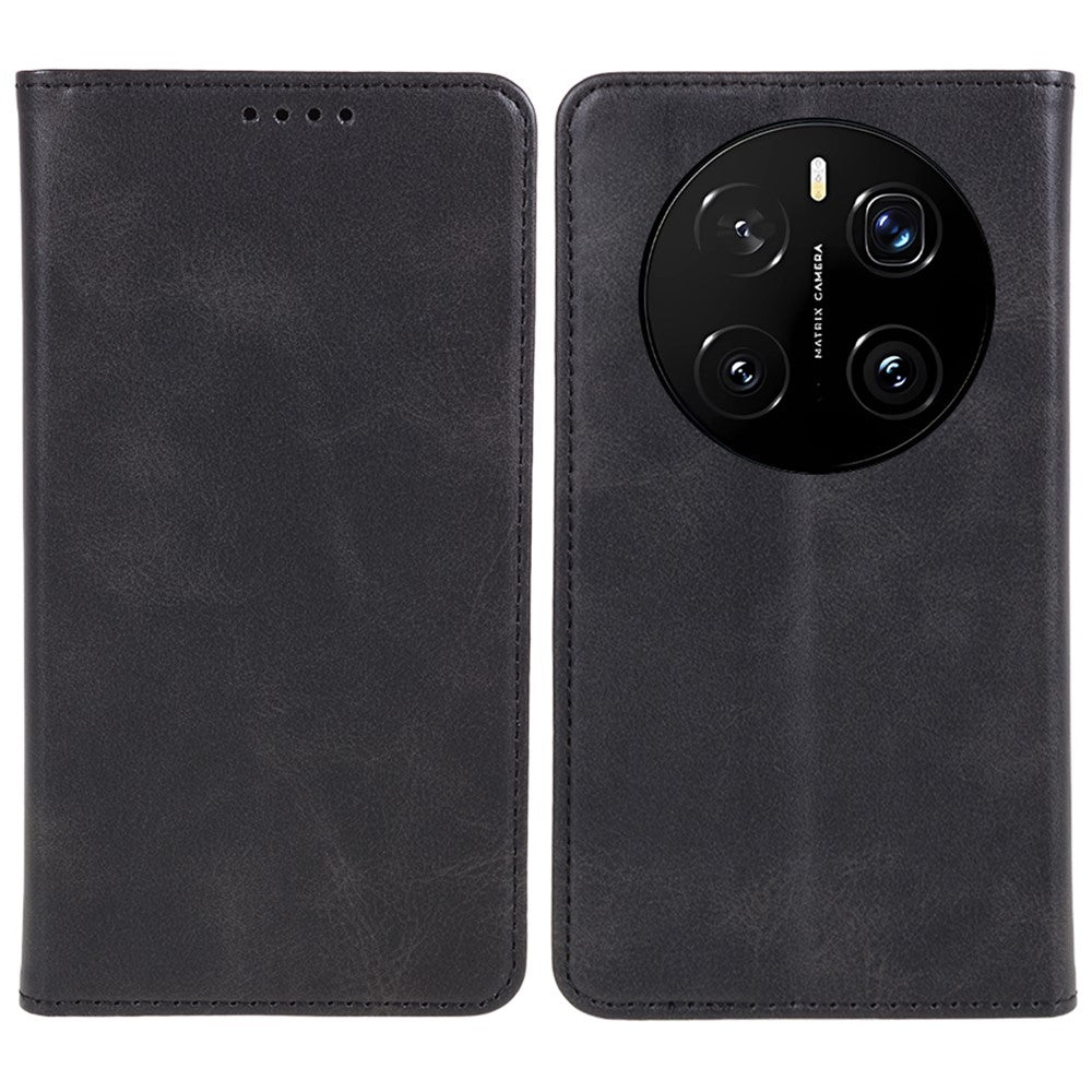 For Honor Magic7 5G Case Strong Magnetic PU Leather Phone Cover Calf Texture