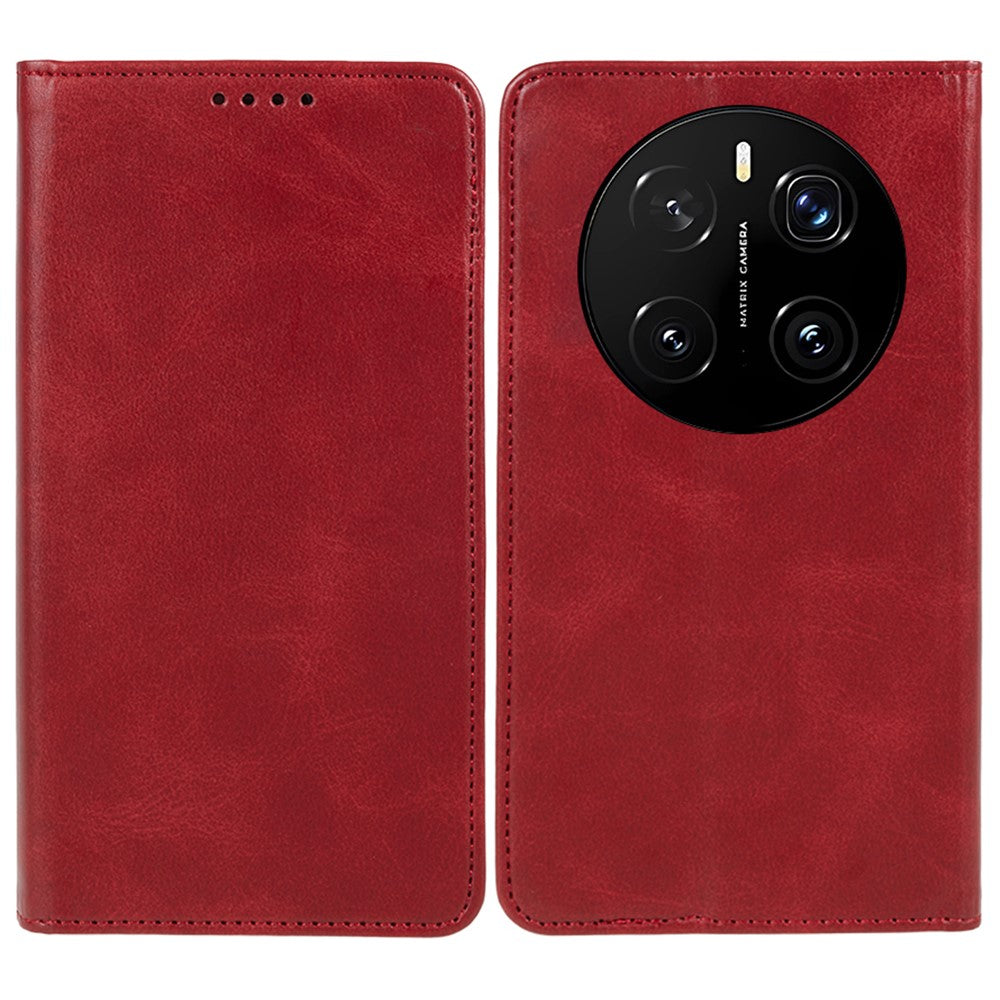 For Honor Magic7 5G Case Strong Magnetic PU Leather Phone Cover Calf Texture