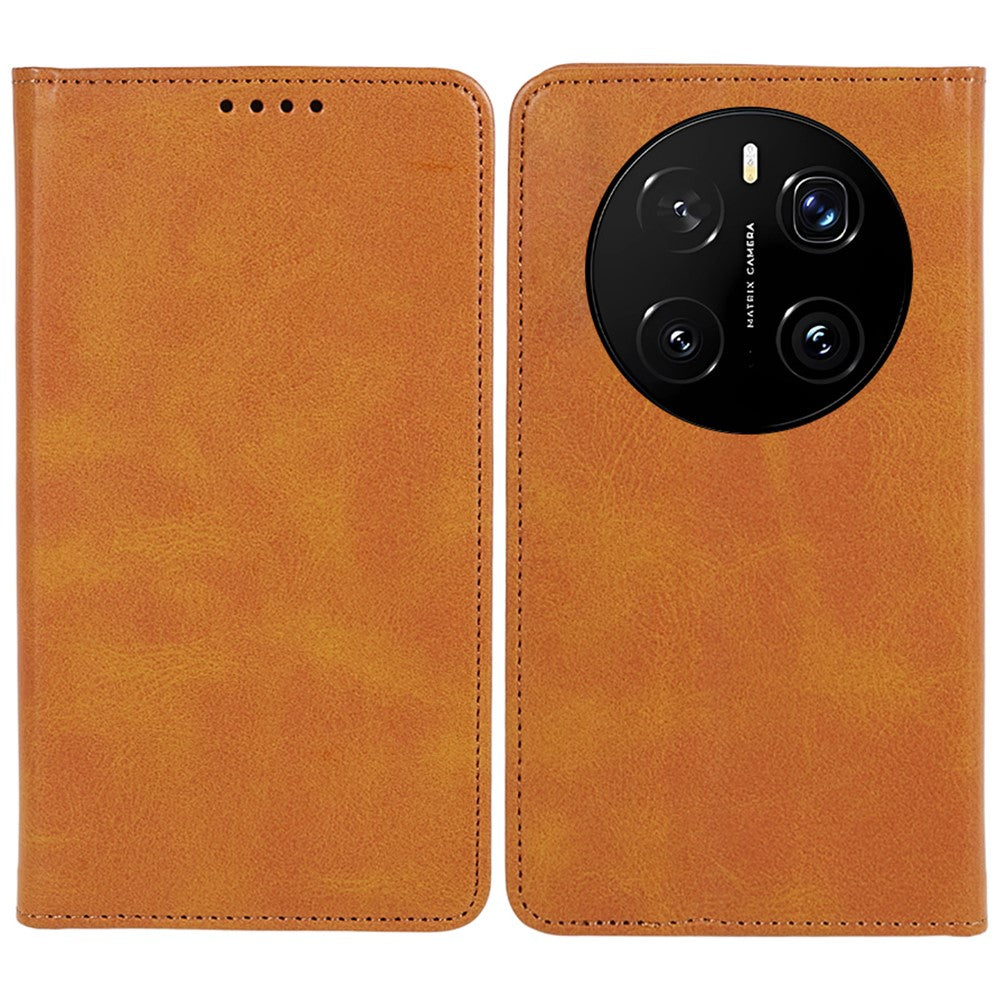 For Honor Magic7 5G Case Strong Magnetic PU Leather Phone Cover Calf Texture