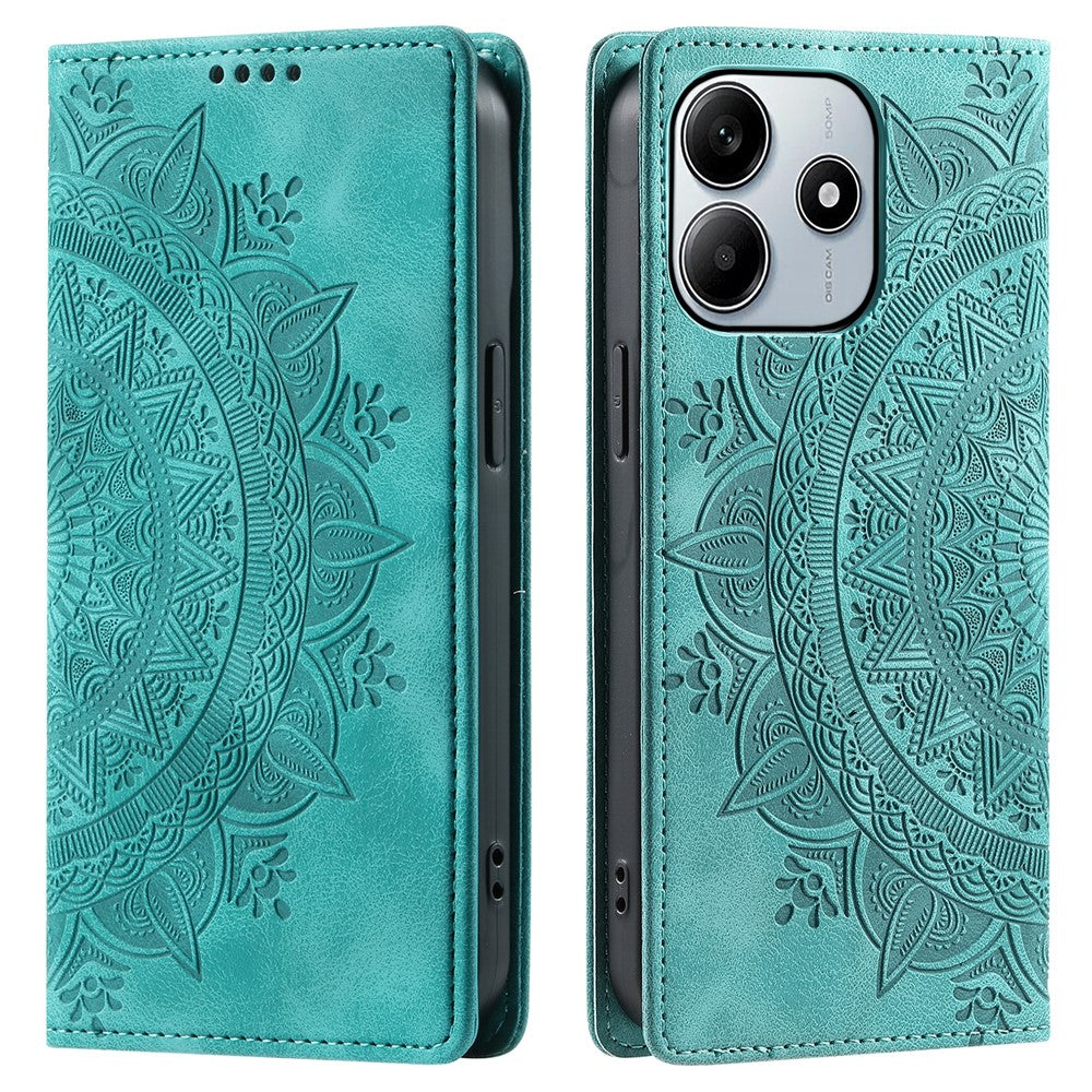 Style-010 För Xiaomi Redmi Note 14 4G (164.84mm) Fodral Magnetisk Stängning Lädermobilfodral Mönster Präglat
