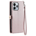 For Xiaomi Redmi Note 14 4G (164.84mm) Leather Case with Wrist Strap Wallet Stand Phone Cover