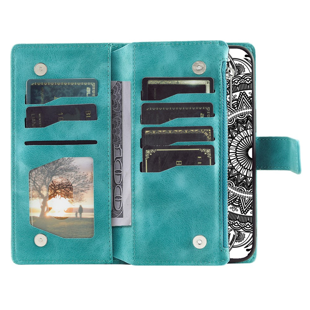 Style 006 For Xiaomi Redmi Note 14 4G (164.84mm) Wallet Case PU Leather Phone Cover Mandala Flower Pattern