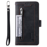 For Xiaomi Redmi Note 14 4G (164.84mm) Case PU Leather Phone Cover with Zipper Wallet 9 Card Slots
