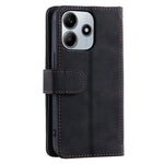 For Xiaomi Redmi Note 14 4G (164.84mm) Case PU Leather Phone Cover with Zipper Wallet 9 Card Slots