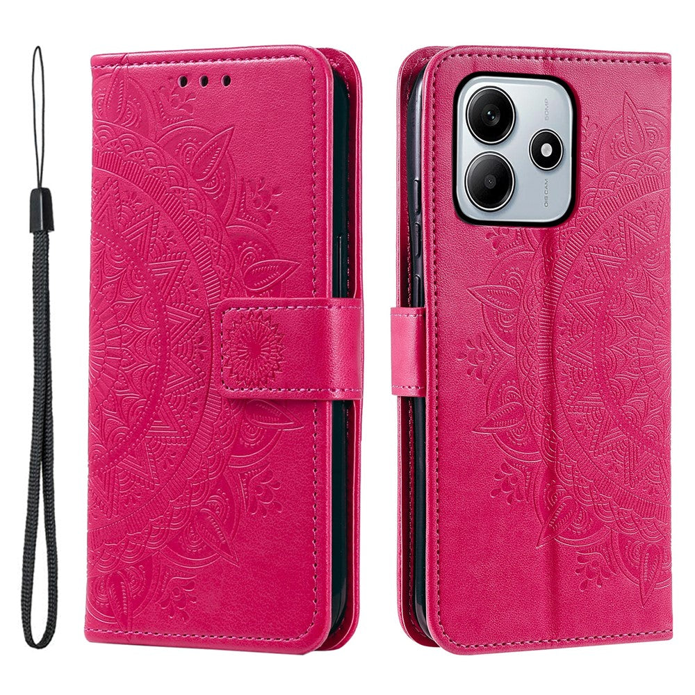 For Xiaomi Redmi Note 14 4G (164.84mm) Stand Case Imprinted Totem PU Leather Wallet Phone Cover