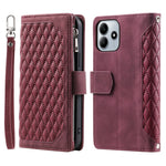 Stil 005 för Xiaomi Redmi Note 14 4G (164,84 mm) plånboksfodral med rombsömmar i PU-läder