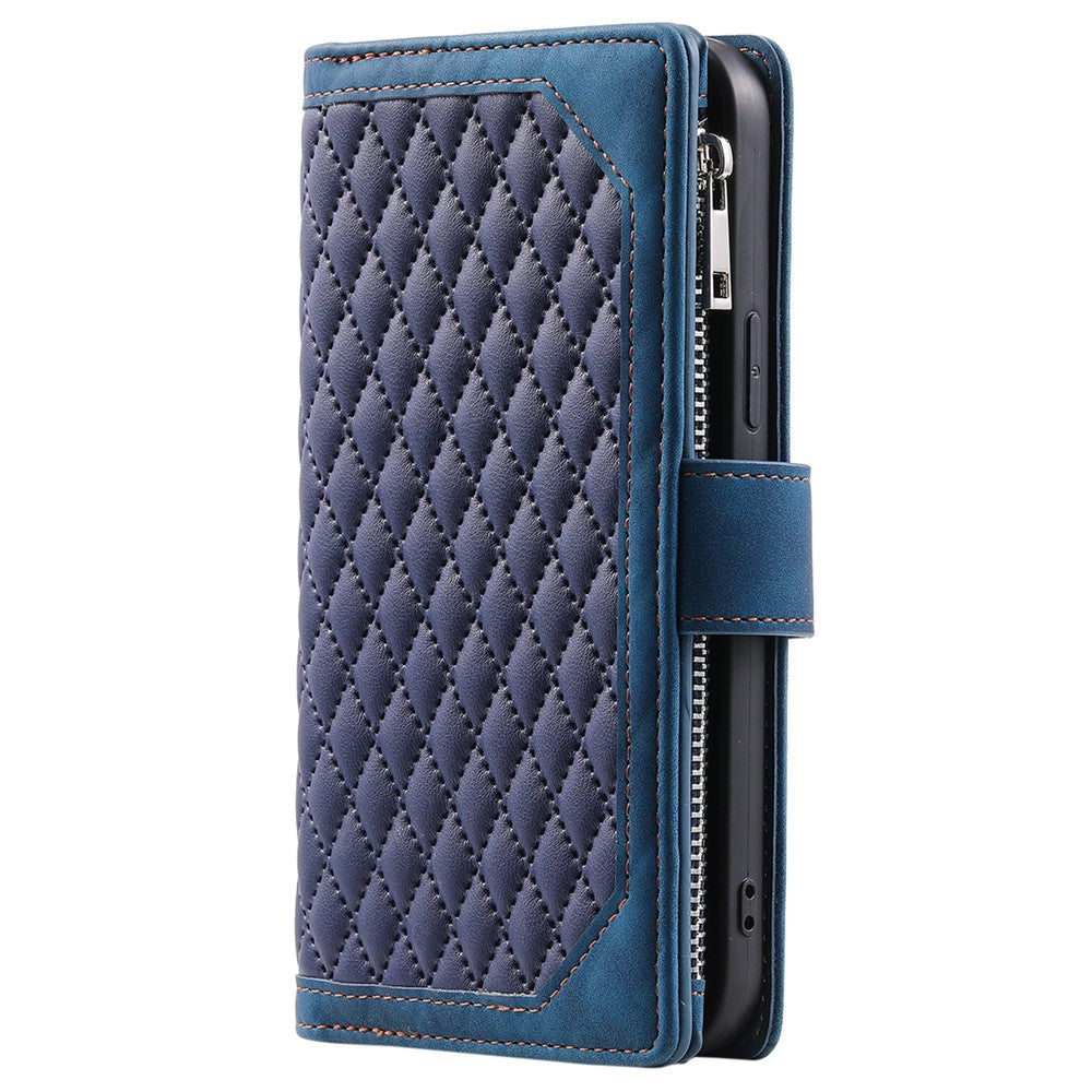 Style 005 For Xiaomi Redmi Note 14 Pro 4G Wallet Case Rhombus Stitching Line PU Leather Phone Cover