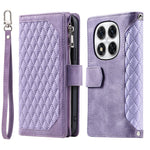 Style 005 For Xiaomi Redmi Note 14 Pro 4G Wallet Case Rhombus Stitching Line PU Leather Phone Cover