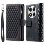 Style 005 For Xiaomi Redmi Note 14 Pro 4G Wallet Case Rhombus Stitching Line PU Leather Phone Cover