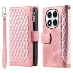 Style 005 For Xiaomi Redmi Note 14 Pro 4G Wallet Case Rhombus Stitching Line PU Leather Phone Cover