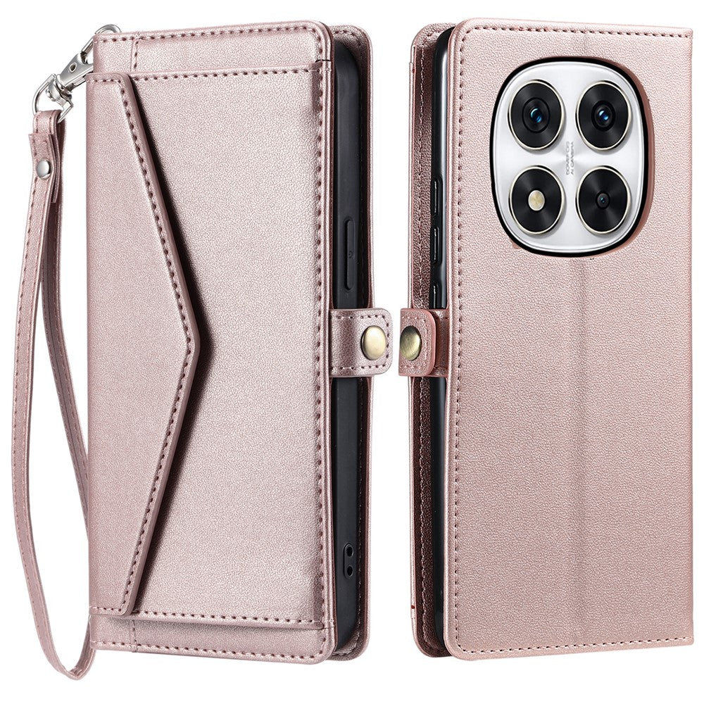 For Xiaomi Redmi Note 14 Pro 4G Leather Case with Wrist Strap Wallet Stand Phone Cover