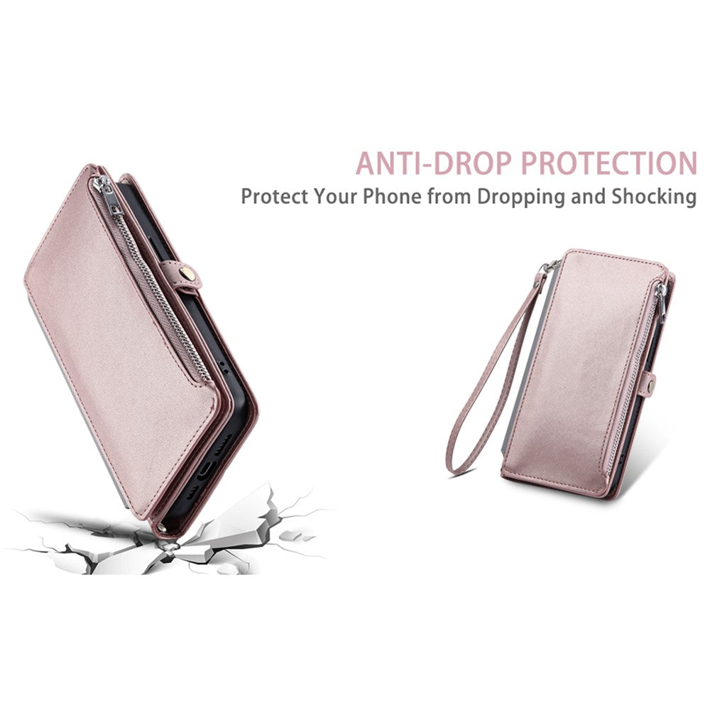 For Xiaomi Redmi Note 14 Pro 4G Case TPU + PU Leather Wallet Phone Cover with Wrist Strap