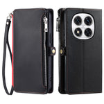 For Xiaomi Redmi Note 14 Pro 4G Case TPU + PU Leather Wallet Phone Cover with Wrist Strap