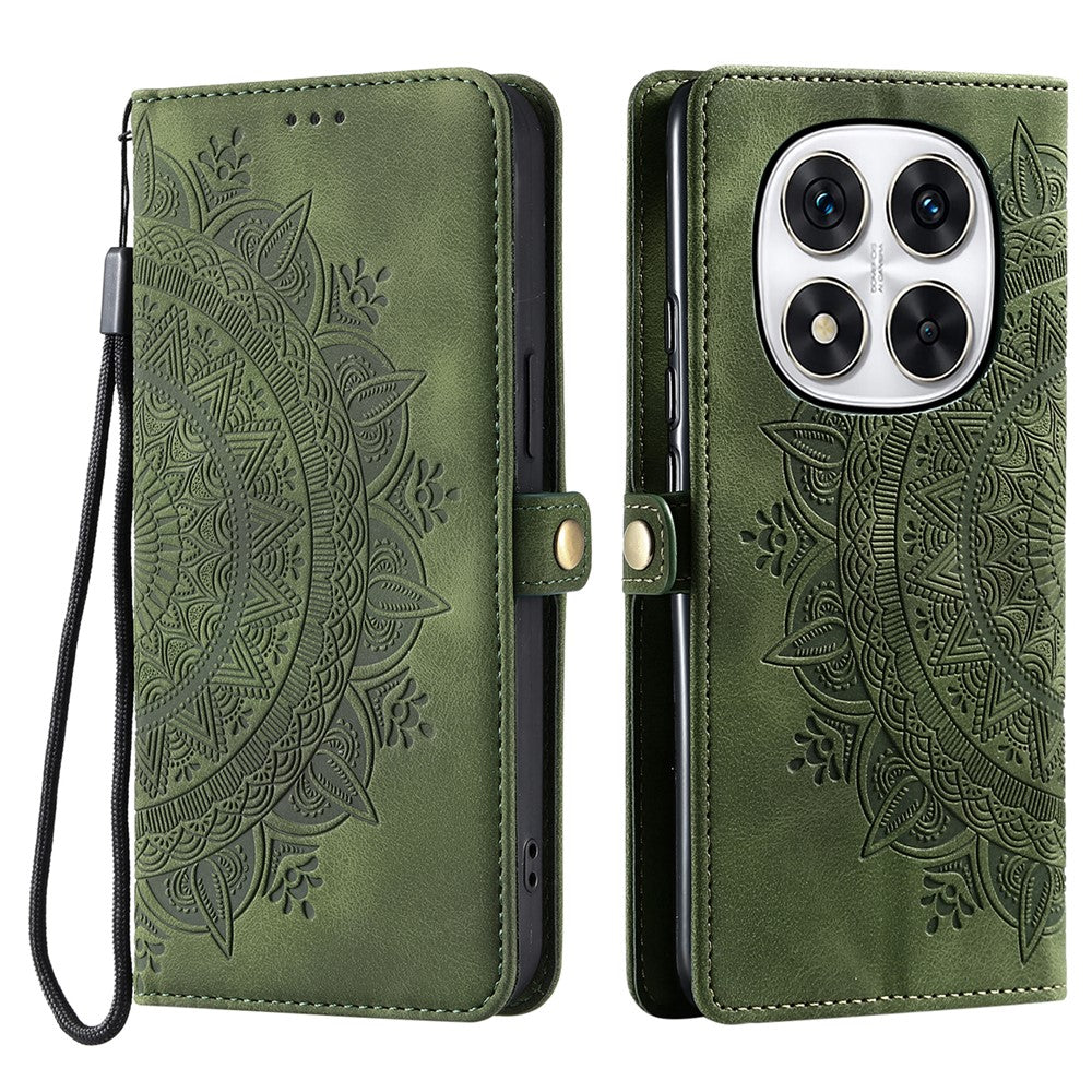 Style 016 For Xiaomi Redmi Note 14 Pro 4G Case Skin Feel Totem Imprinted Wallet Leather Phone Cover