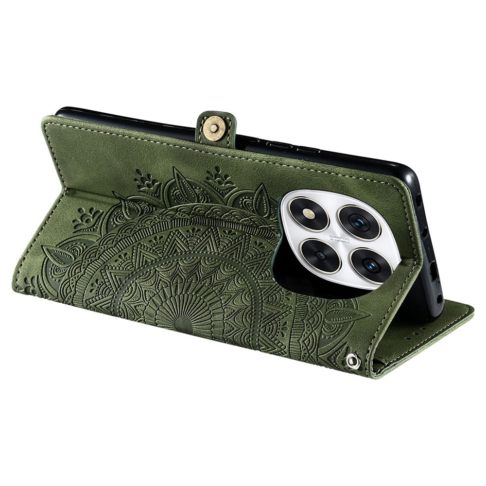 Style 016 For Xiaomi Redmi Note 14 Pro 4G Case Skin Feel Totem Imprinted Wallet Leather Phone Cover