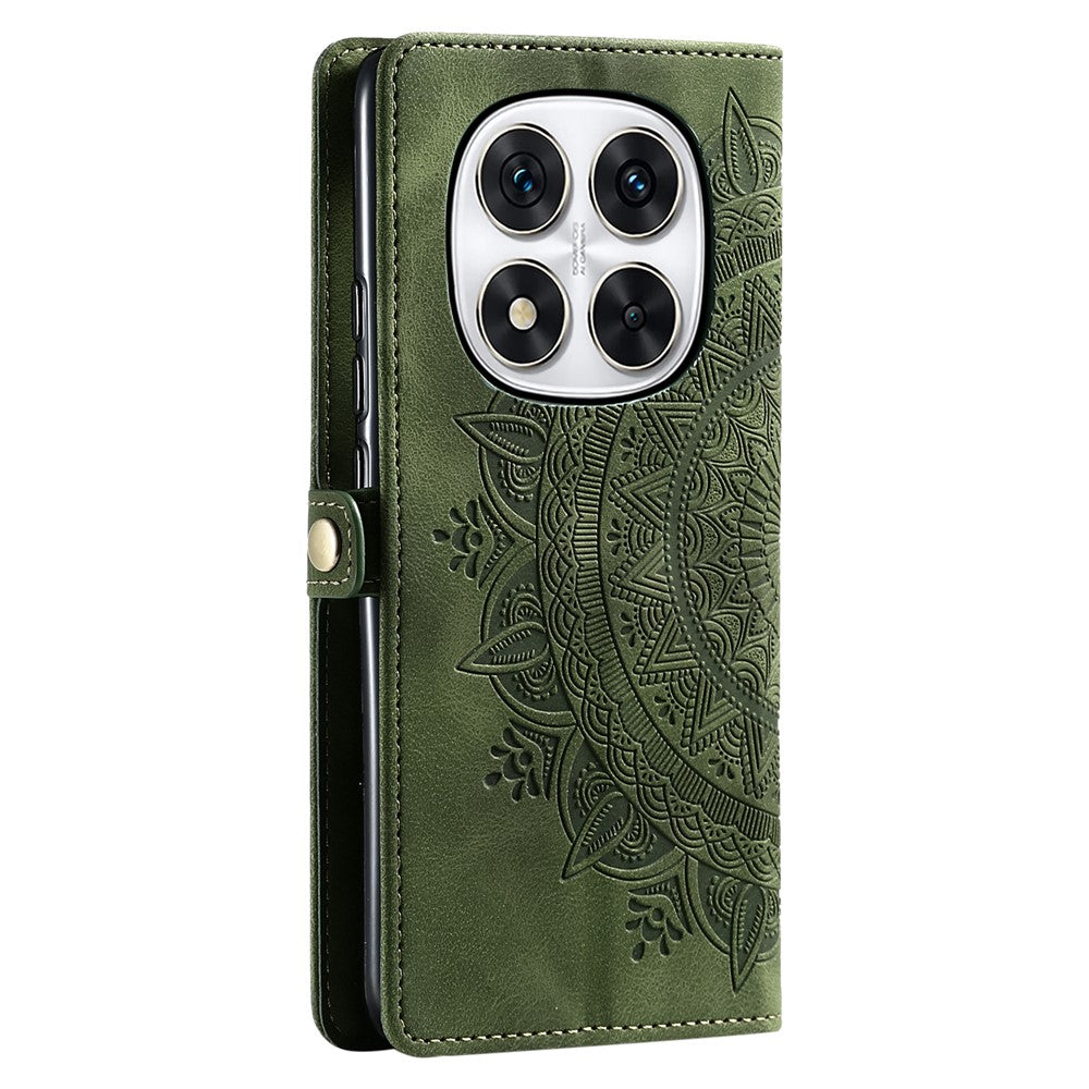 Style 016 For Xiaomi Redmi Note 14 Pro 4G Case Skin Feel Totem Imprinted Wallet Leather Phone Cover