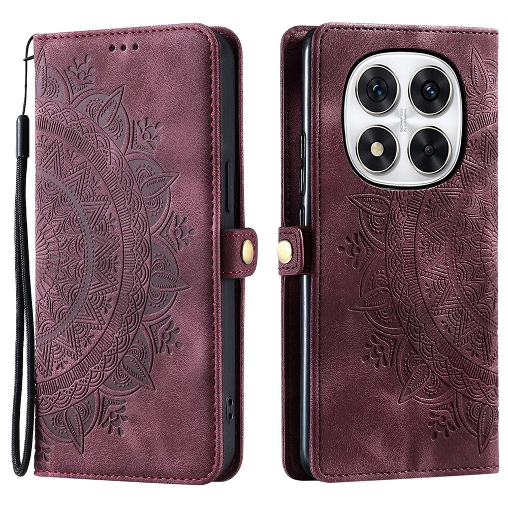 Style 016 For Xiaomi Redmi Note 14 Pro 4G Case Skin Feel Totem Imprinted Wallet Leather Phone Cover