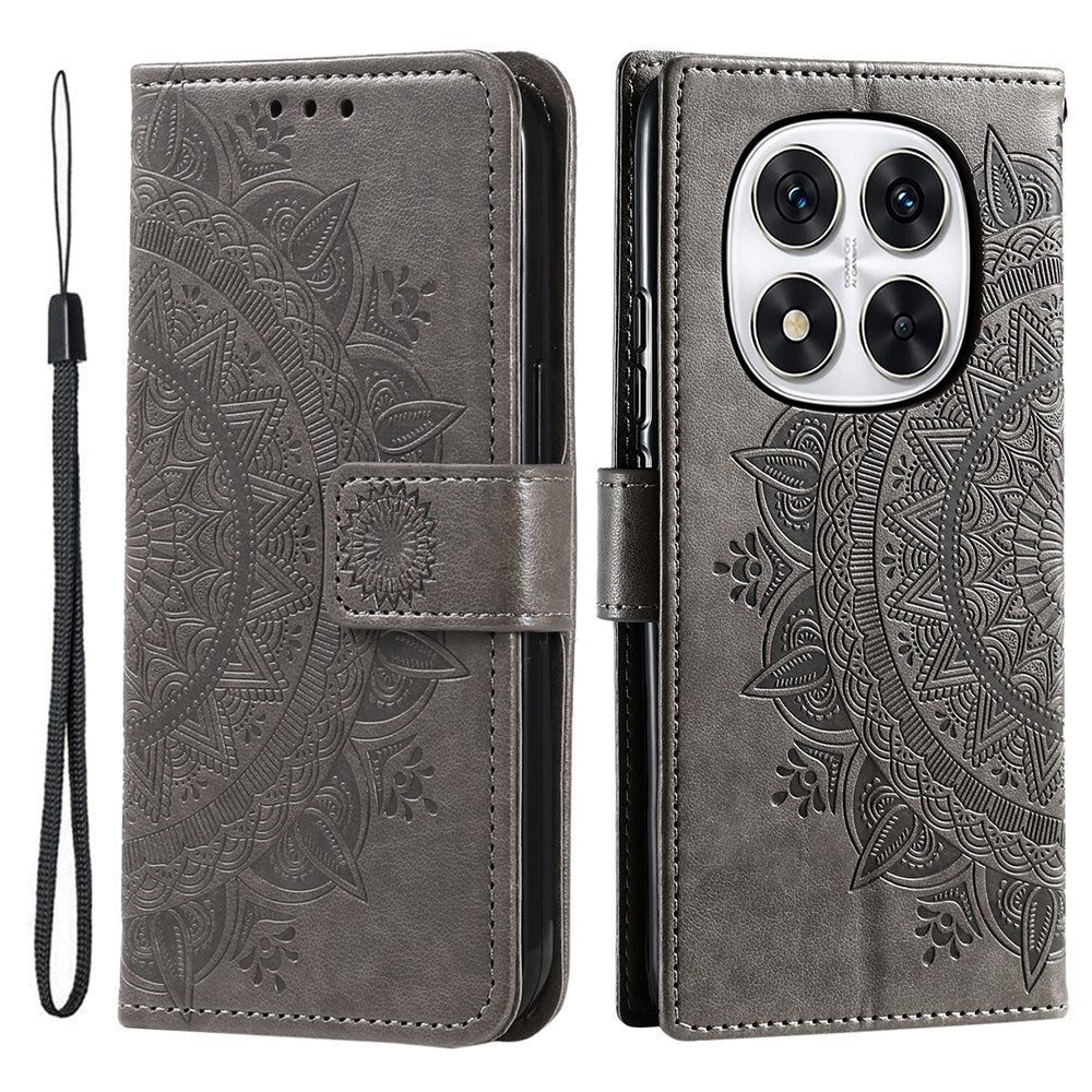 For Xiaomi Redmi Note 14 Pro 4G Stand Case Imprinted Totem PU Leather Wallet Phone Cover