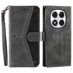 For Xiaomi Redmi Note 14 Pro 4G Leather Case Splicing Stitching Wallet Phone Cover with Wrist Strap