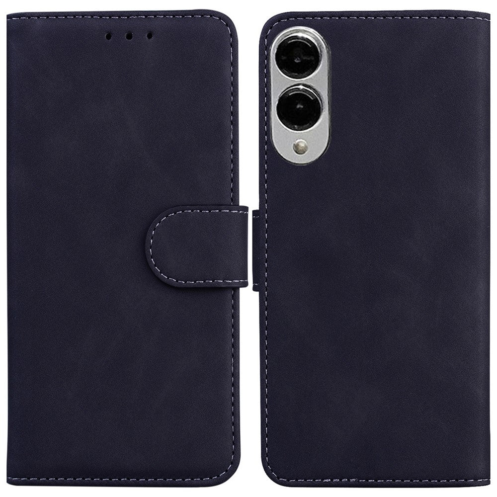 For Samsung Galaxy S25 Edge Case Solid Color Leather Wallet Phone Cover